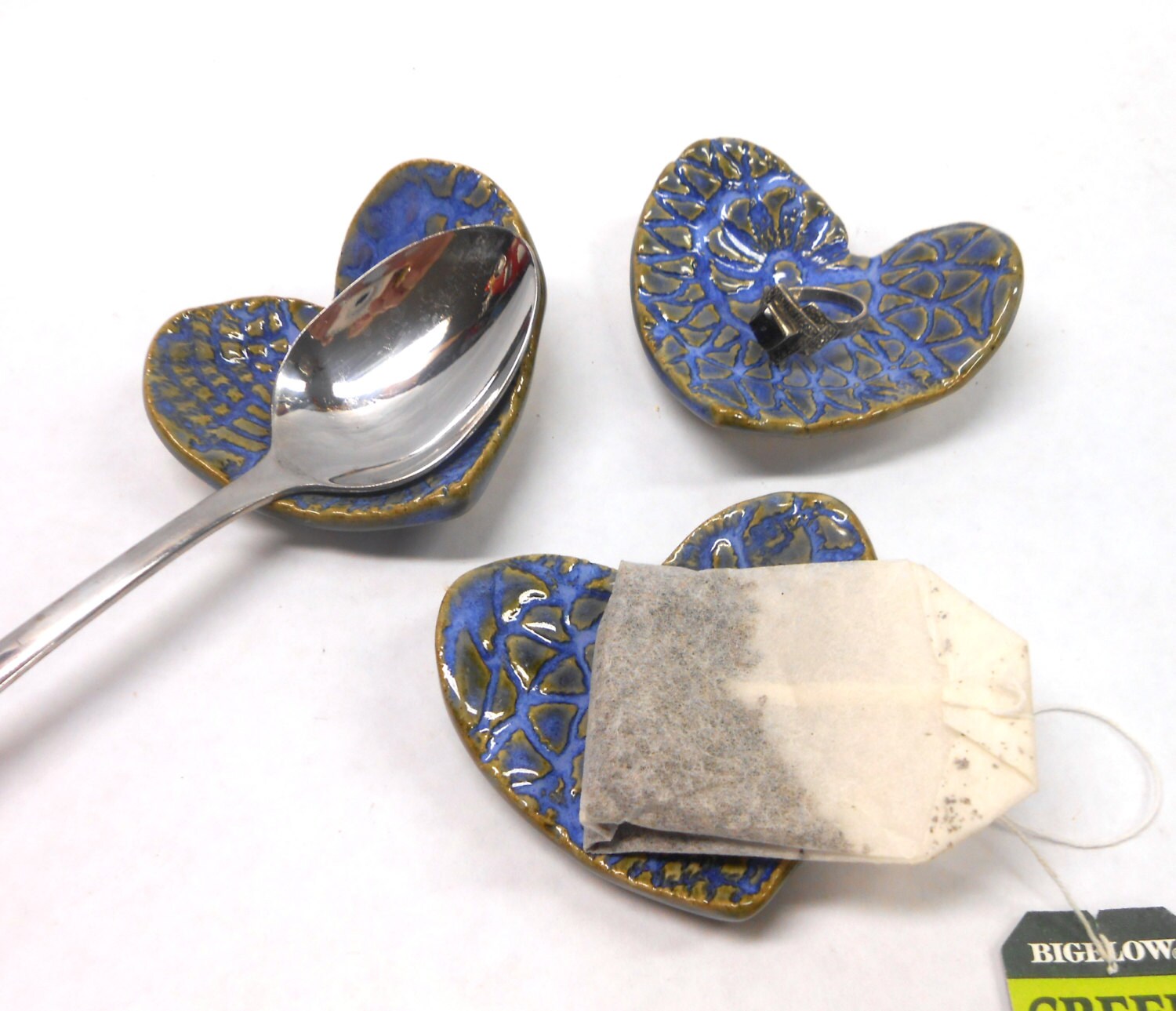 Pottery Teabag Holder Teaspoon Rest Ceramic by PotteryBySaleek