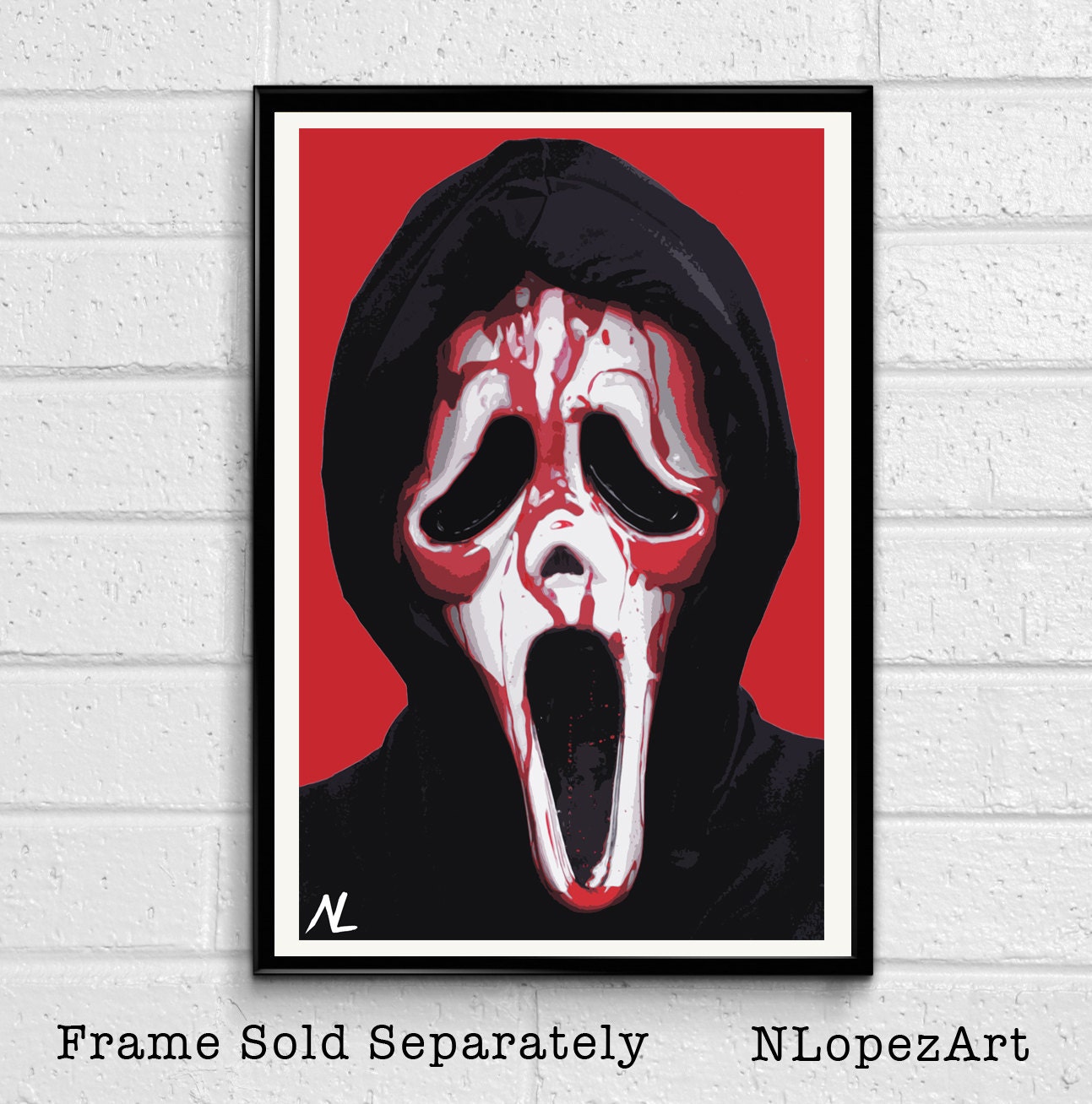 Ghostface from Scream Illustration Horror Movie Pop Art