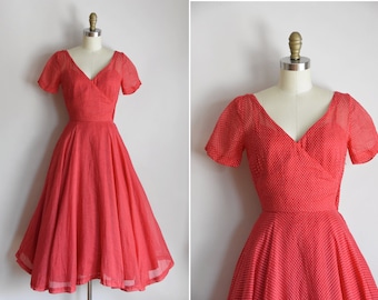 1950s red dress - Etsy