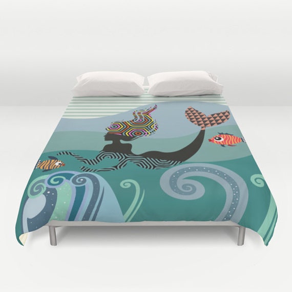 Mermaid Bedding Mermaid Bedroom Decor Duvet Cover Queen