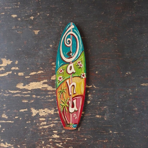 Oahu Mini Surfboard beach tropical hawaiian wall decor