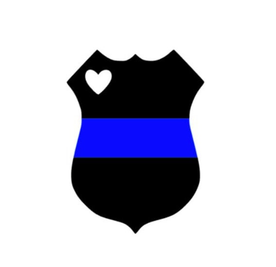 Police Badge Vinyl Decal Thin Blue Line Police Wife