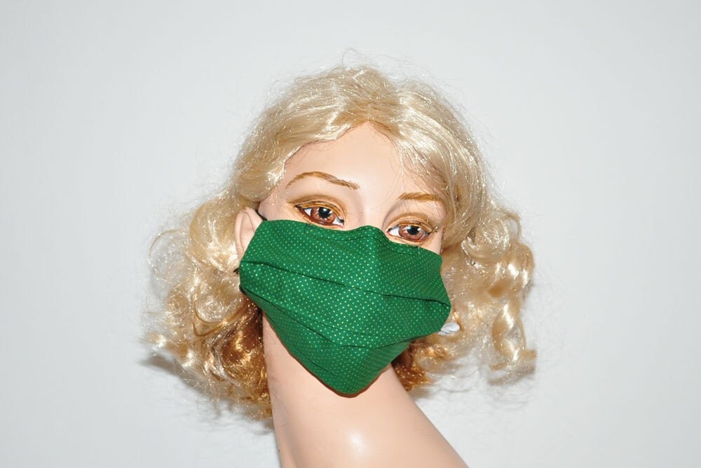 Surgical face mask surgical mask green with golden dots