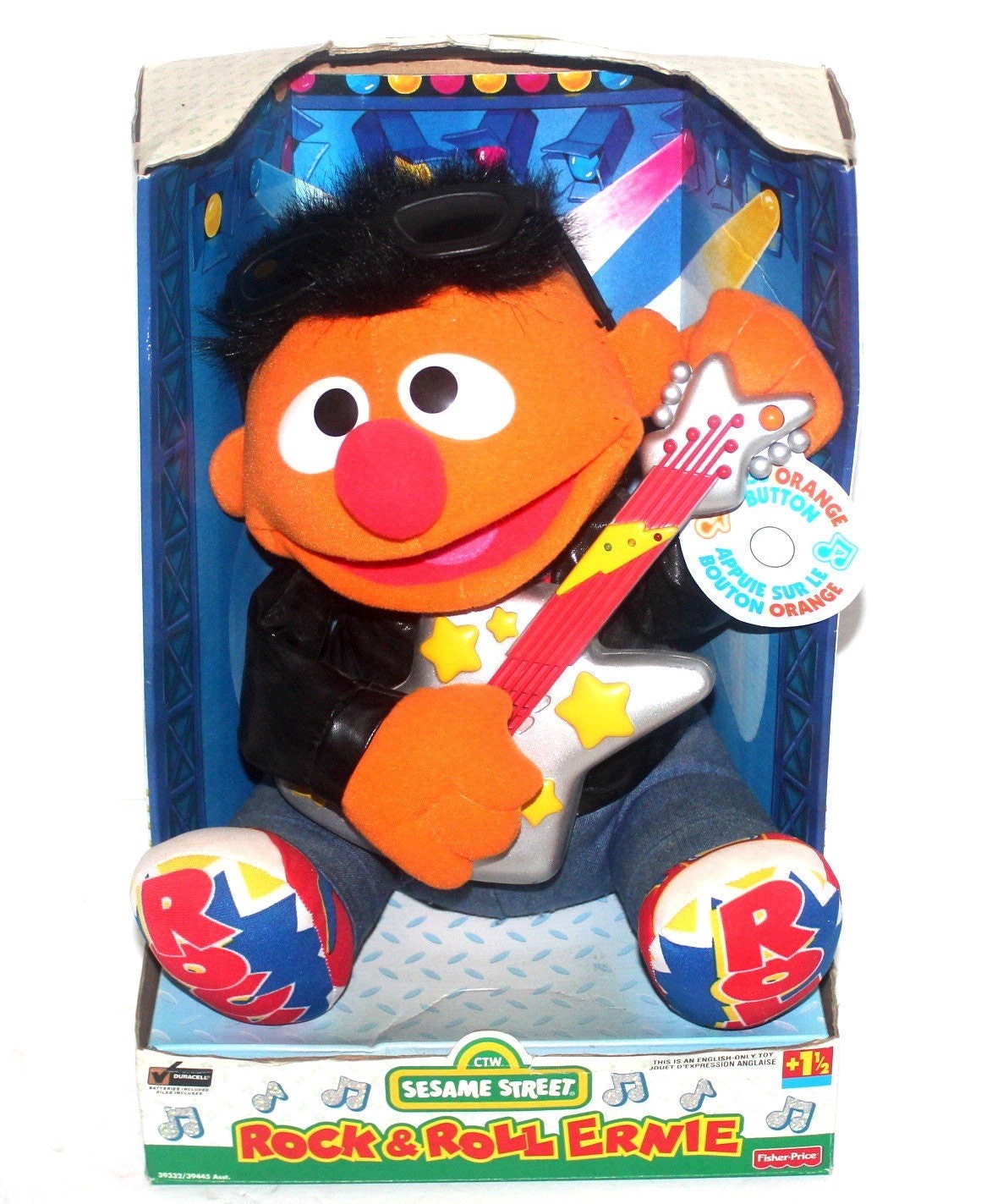 Vintage 90s Rock and Roll Ernie Sesame Street Vintage Toys