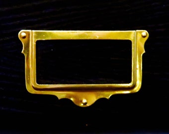 Vintage Brass Card Holder Brackets Set of 12, Office Supplies Project Hardware