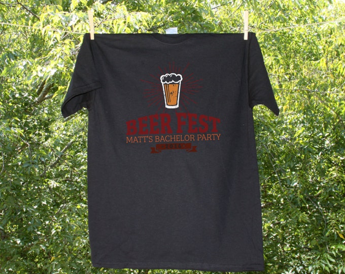 Beer Fest Bachelor Party Shirt with Customized Name and Date - TE
