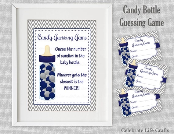 Baby Shower Printable Game Candy Bottle Guessing Game Sign