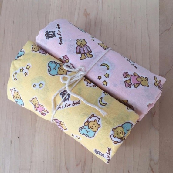 Baby Quilt Kit Precut Fabric Pieces Yellow and Pink Bears