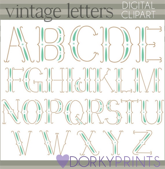 vintage letters clipart - photo #47