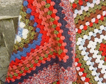 Large Hand Crochet Blanket 66" x 66" in gorgeous colours