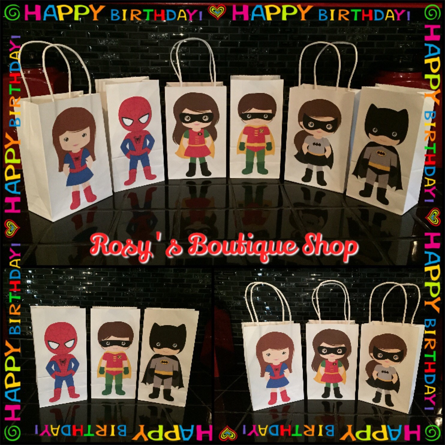 Superhero birthday party favor bags Birthday favor bags