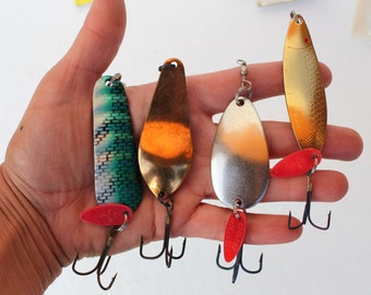 Soviet vintage fishing lure set Soviet fishing lures UNUSED Russian fishing lure Three prong hook Soviet fishing gear Fishing tackle