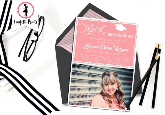 Graduation Announcement | Graduation Invitation | Senior Graduation | Graduation Party Invitation | Open House - HATS OFF Printable Il_570xn