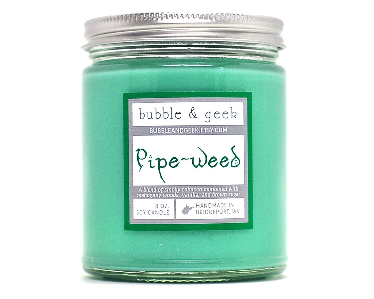 Pipeweed Soy Candle jar tobacco