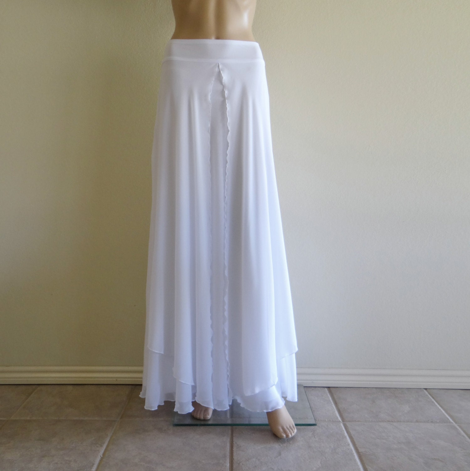 White Maxi Skirt. Long Bridesmaid Skirt. White Floor Length