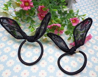 WHITE MIX BLACK SILK SCRUNCHIE 410891