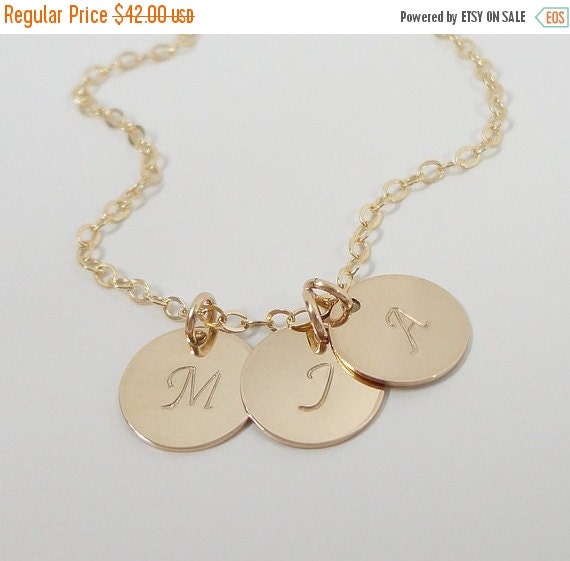 Items similar to SALE - Gold Filled Initial Necklace - Mommy Necklace ...