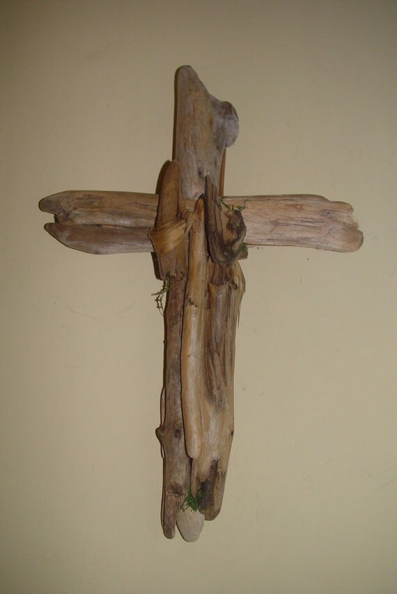 Small Driftwood Wall Cross that reflects by EagleCountryCreation