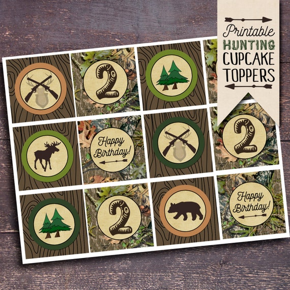 Printable Hunting Cupcake Toppers Hunting Theme Party