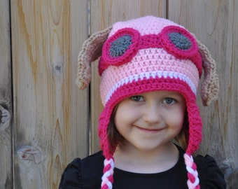 Crochet newborn, baby, toddler or kids paw patrol inspired Skye hat