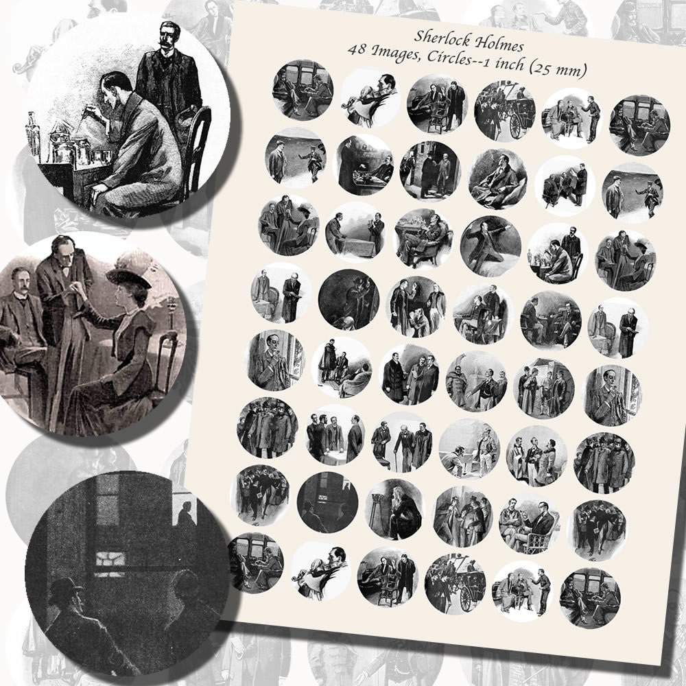 Sherlock Holmes Printables by Arthur Conan Doyle ONE INCH