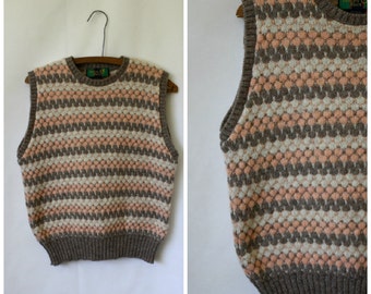 Items similar to 70s Sweater Vest Vintage Mod Ethnic 1970s Acrylic Rust