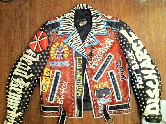 Studded Punk Jacket Men's Large Dead Kennedys by debuts on Etsy