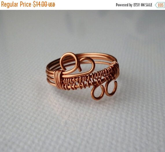 ON SALE Wire Wrapped Copper Ring Copper by SimplyWireWrapped