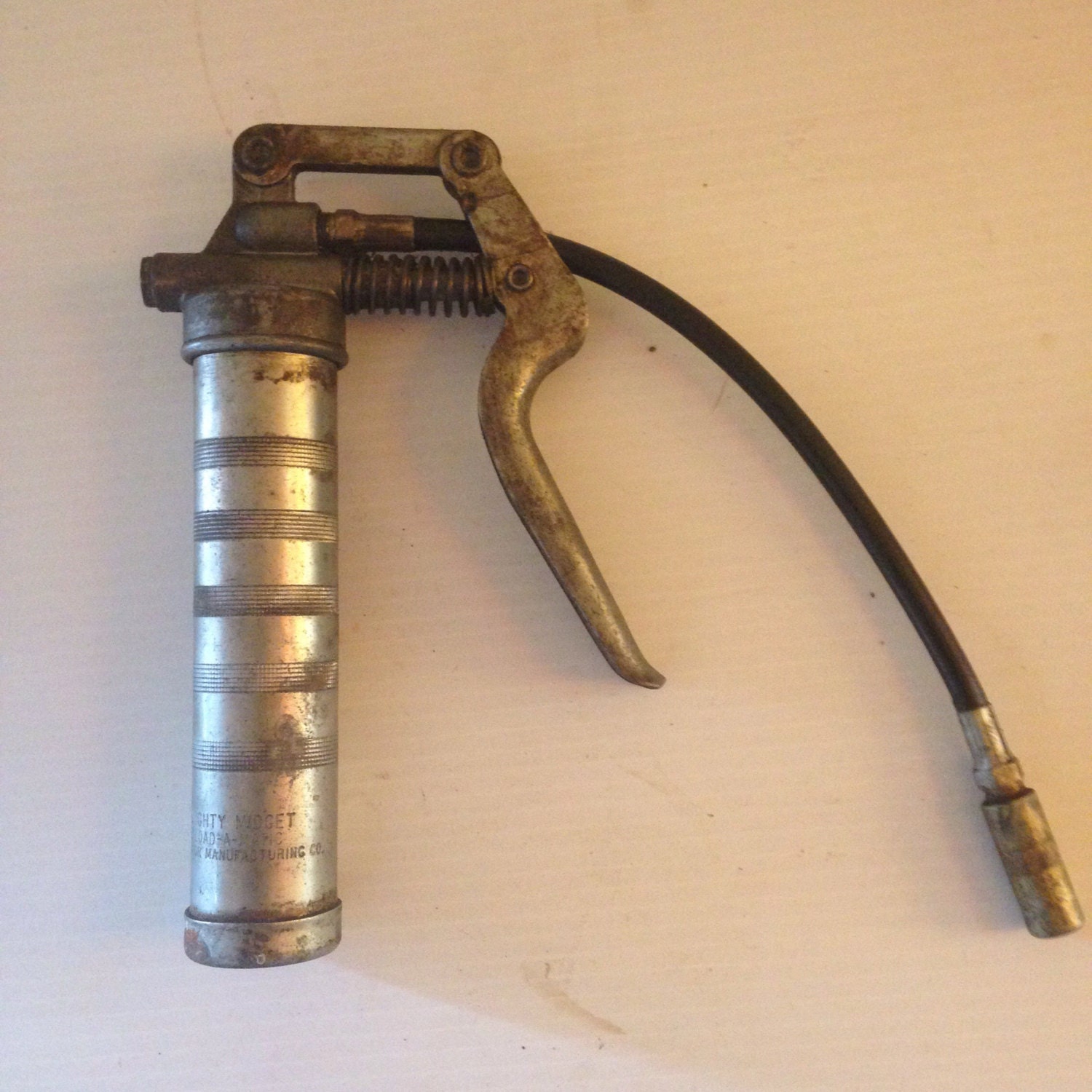 Vintage Mighty Midget Grease Gun Oil Can Oiler by GingerNIrie