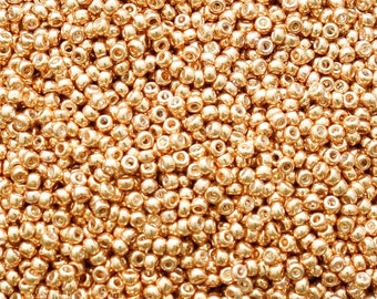 15/0 Galvanized Gold Miyuki Seed Beads - 2870 - Miyuki # 1052 - 5 Grams Miyuki 15/0 Galvanized Gold Seed Beads, 15-1052, Metallic Gold