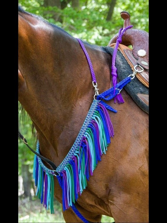 Fringe breast collar horse paracord horse tack