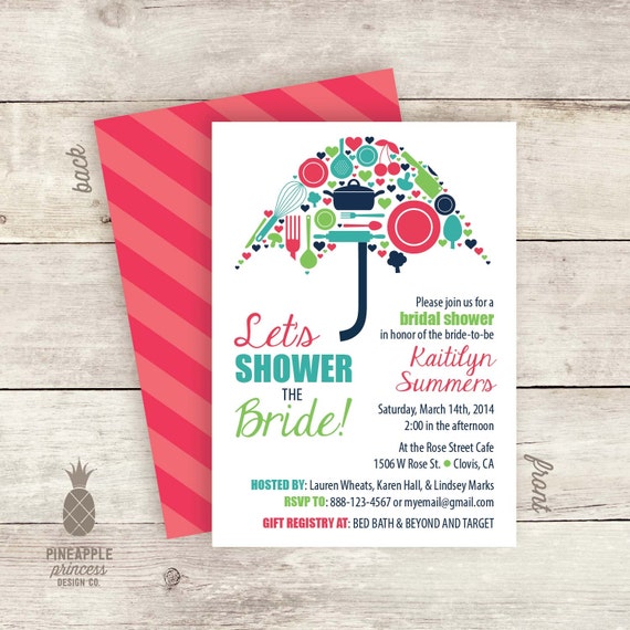 Umbrella Bridal Shower Invitations