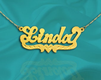 Name Necklace 24K Gold Plated Sterling Silver Personalized Name Necklace with Name of Your Choice - Made in USA