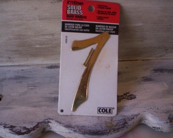 Number 7/Vintage solid brass number 7/Metal number/cole brass numbers/ 4'' number/Number /Vintage number/Craft supply/woodworking supply