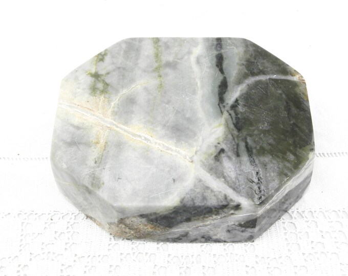 Large Vintage French Green, White and Gray Marble Ashtray, Mid Century Decor, Retro Home Interior, Man Cave, Tobacciana, Smoking, Ash