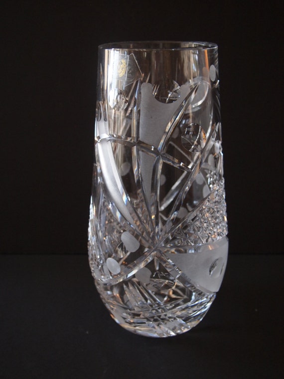 Large Cut Lead Crystal Vase