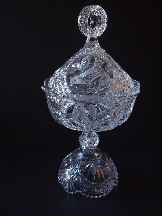 Hofbauer Byrdes Collection Crystal Compote