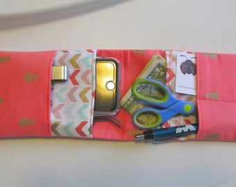 Coral Nurse Pocket Organizer, Pineapple Pocket Organizer