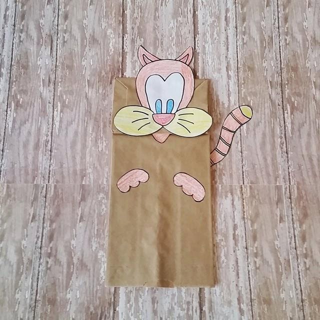 Paper Bag Cat Puppet Pattern