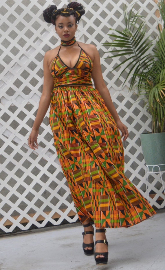 kente cloth maxi skirt