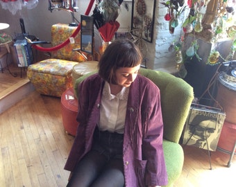 Vintage Wine Suede Fringed Jacket