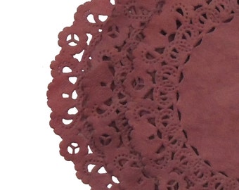 BURGUNDY Paper Lace Doilies 4 5 6 8