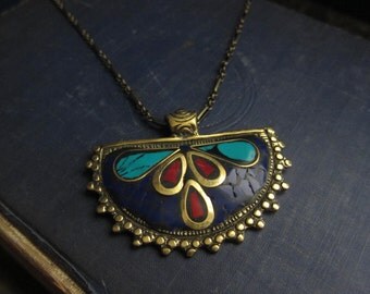 Raw Stone Jewelry,Tibetan Jewelry,Nepal Necklace,Nepal Jewelry,Turquoise Necklace,Turquoise Jewelry,Tibetan necklace,Tibet pendant