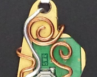 Power Button Circuit Board Necklace