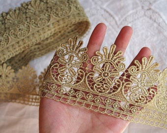 metalic Gold Lace Trim, gold lace, gold scalloped lace trim