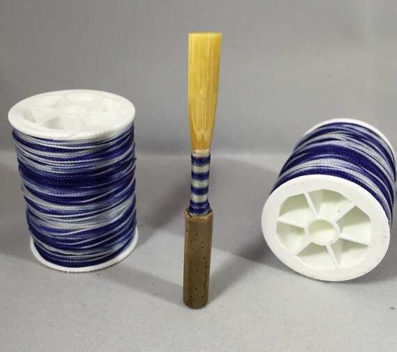 HandDyed Oboe Reed Thread FF Frozen Blue and by ReedsByStephanie