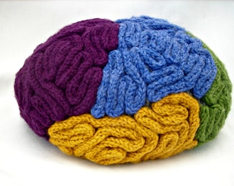 Knit Brain Hat Gray Matter Size Large by tomspecsdiggs on Etsy