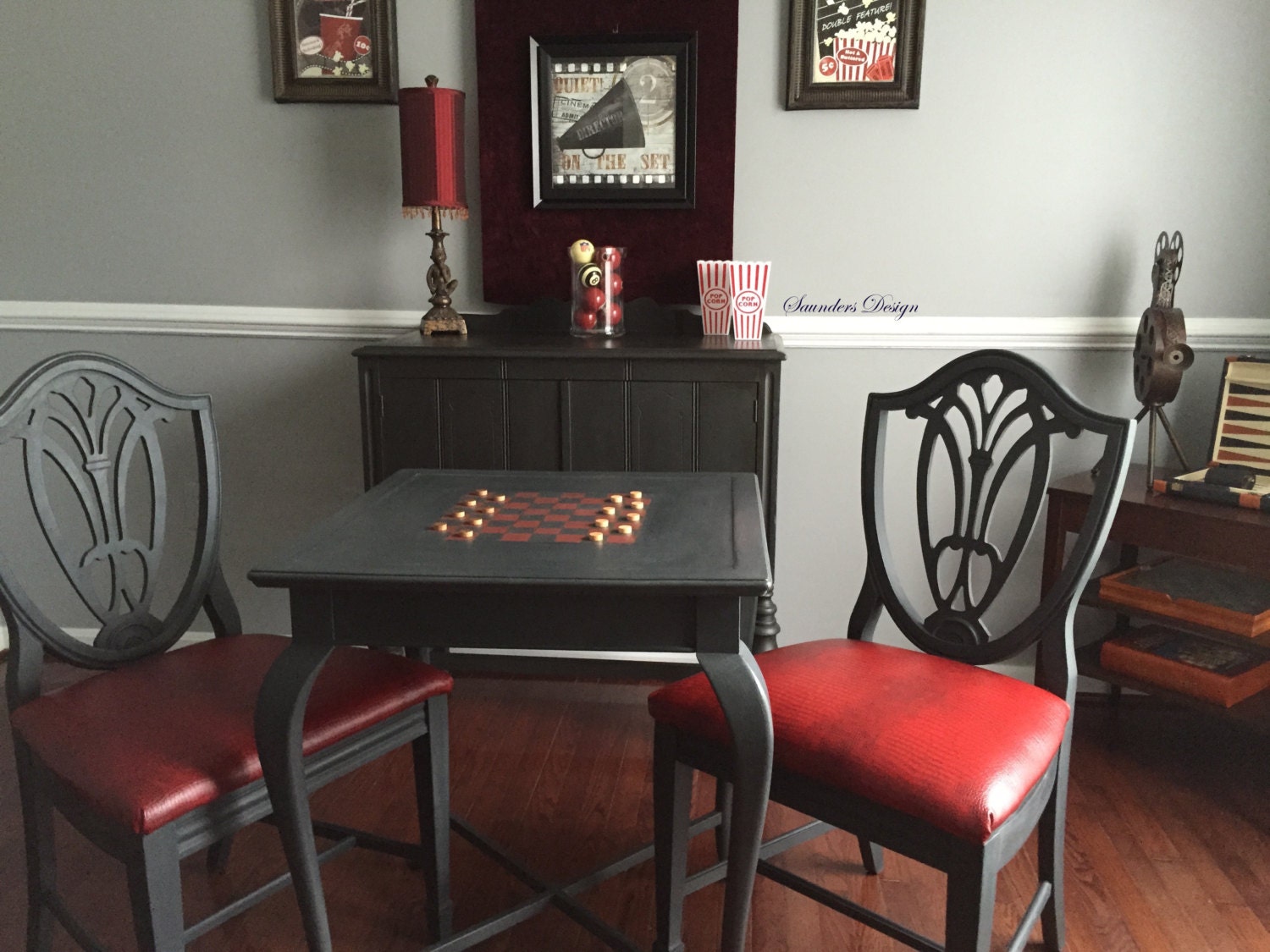 Chic Checker Board Game table with Accent Chairs Haute Juice