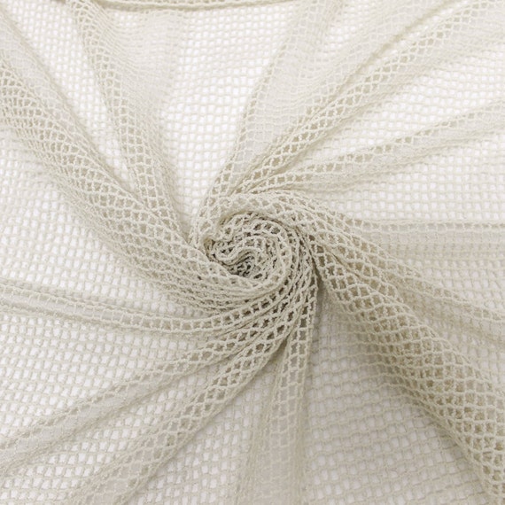 Beige Open Netting Crochet Fabric by the yard 1 Yard Style