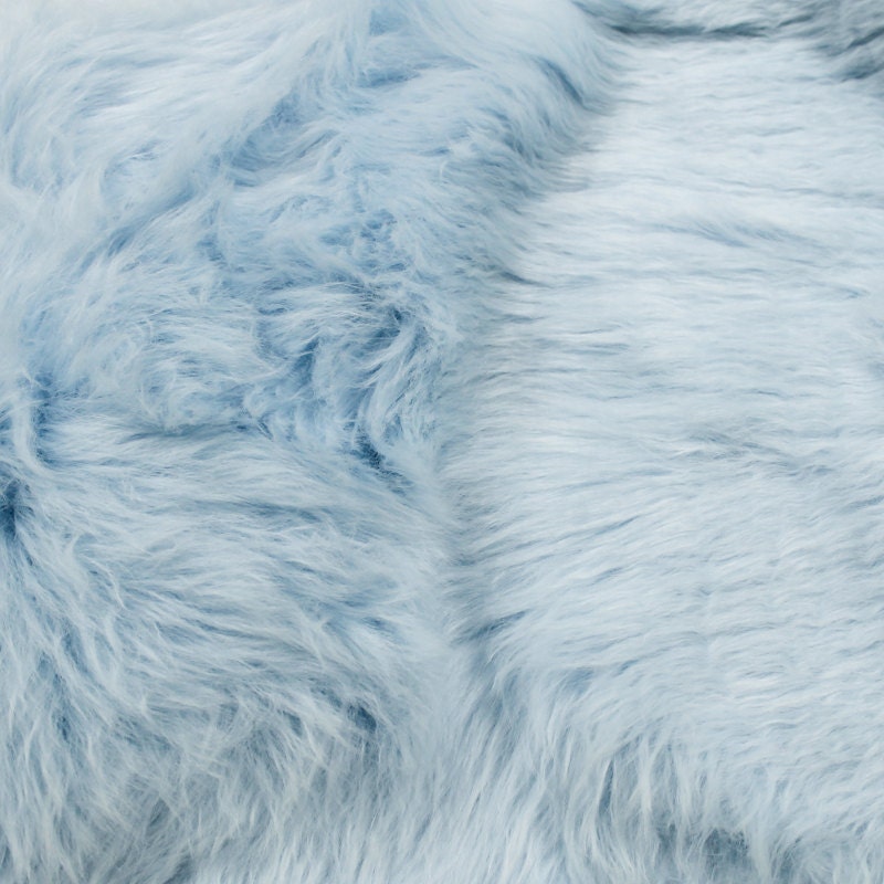 Baby Blue 60 Wide Shag Fur Fabric by the yard Soft Fake